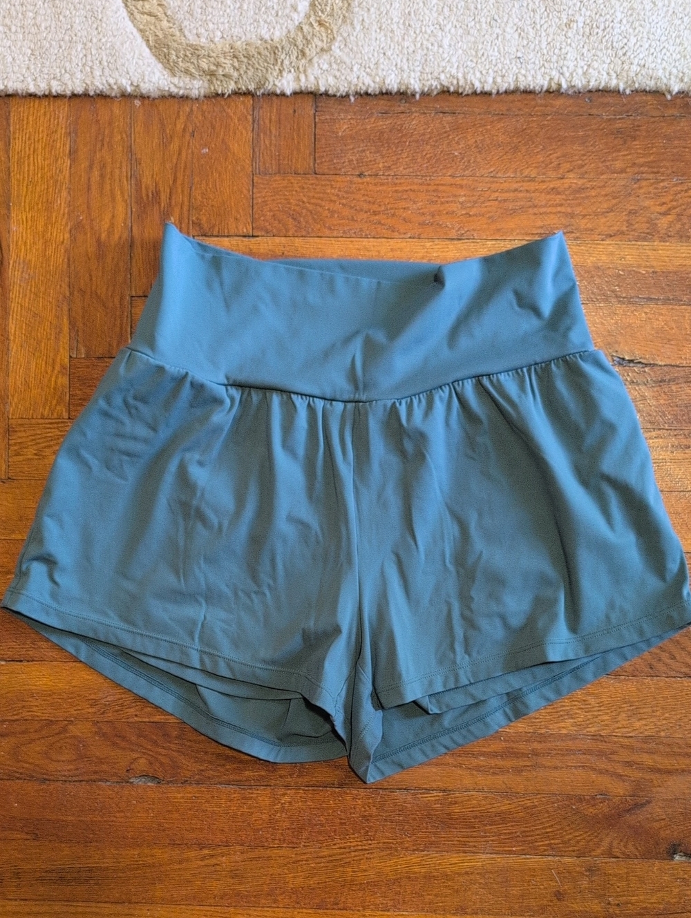 HALARA SoftlyZero Airy Super 2in1 High-Waist Soft Athletic Shorts in Teal Large